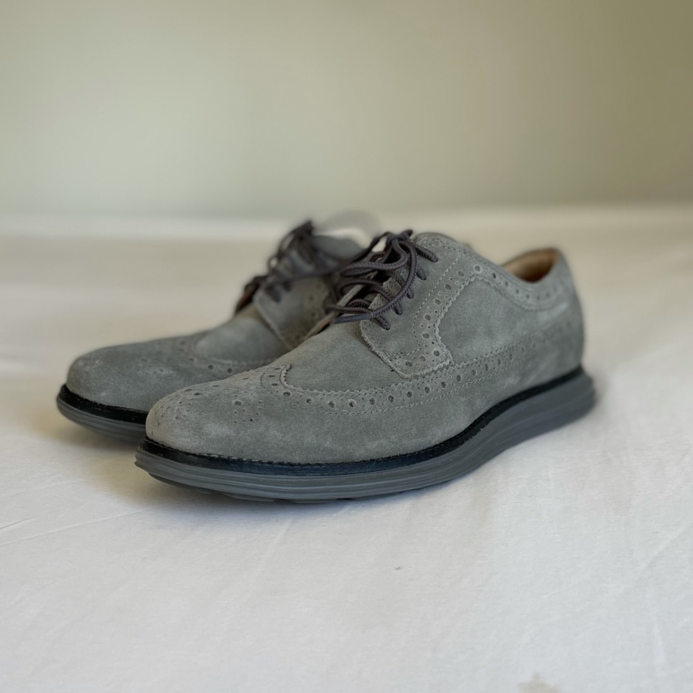 Cole Haan Lunargrand Long Wing Gray Oxfords • Size 7